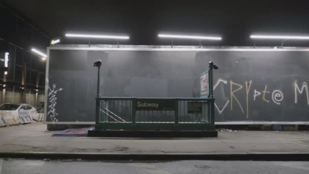 Handheld Shot Brooklyn Subway Station — Stock Video