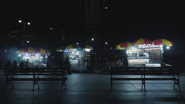 Снимок Сырую Зимнюю Ночь Нью Йорке — стоковое видео