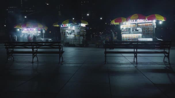 Neergeschoten Een Natte Winternacht New York City — Stockvideo