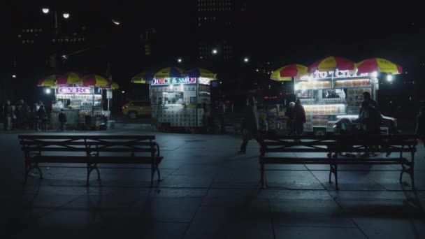 Постріл Мокру Зимову Ніч Нью Йорку — стокове відео