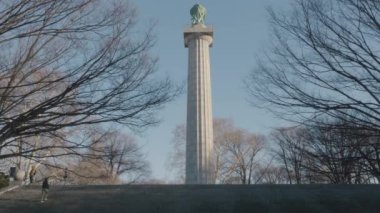 Hapishane Gemisi Şehitleri Anıtı 'nın çekimleri. Fort Greene Park, Brooklyn 'de bir kış öğleden sonra vuruldu..
