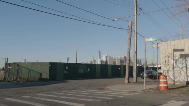 Handschuss Von Red Hook Brooklyn Einem Sonnigen Tag — Stockvideo