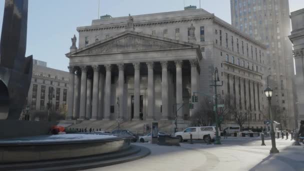 Handhållen Bild New Yorks Högsta Domstol — Stockvideo