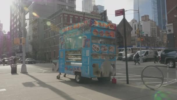 Prise Vue Main Camion Alimentaire New York — Video