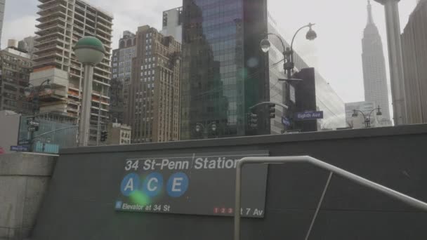 Toma Mano Plataforma Metro Estación Penn New York Citys — Vídeos de Stock