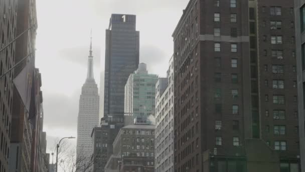 Prise Vue Main Empire State Building New York Par Matin — Video