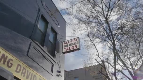 Ręczne Ujęcie Restauracji Taco Brooklynie Nowy Jork — Wideo stockowe