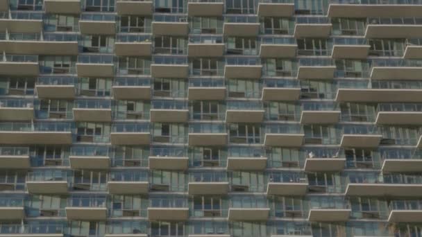 Окна Балконы Современного Многоквартирного Дома Нью Йорке Застрелен Хантерс Пойнт — стоковое видео