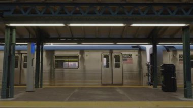 New York 'ta bir metronun yakın plan çekimi..