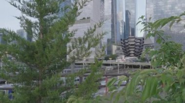 New York 'ta gün doğumunda Çin Mahallesi' nde bir MTA otobüsünün el kamerası görüntüsü.