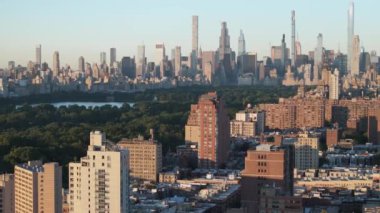 Bir yaz sabahı Central Park 'ın havadan görünüşü. New York 'ta vuruldu..