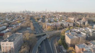 Brooklyn 'in sonbahar günündeki hava manzarası. Kensington 'da vuruldu.