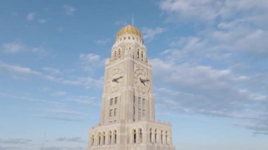 Brooklyn 'deki One Hanson Place' in havadan görüntüsü. New York 'ta bir kış öğleden sonra çekildi..