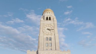 Brooklyn 'deki One Hanson Place' in havadan görüntüsü. New York 'ta bir kış öğleden sonra çekildi..