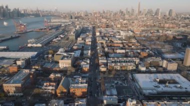 Bir kış gününde Brooklyn 'in havadan görünüşü.