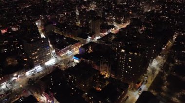 Geceleri New York 'un Greenwich Village' ının hava manzarası