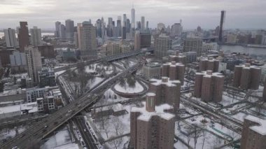 New York 'ta bir kış gününün havadan görüntüsü