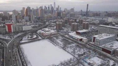 New York 'ta bir kış gününün havadan görüntüsü