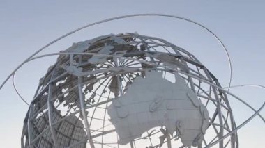 Kış sabahı Flushing Meadows Corona Parkı 'nın havadan görünüşü. Queens, New York 'ta çekildi..