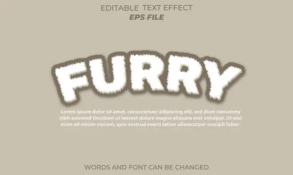 Kürklü metin efekti, yazı tipi düzenlenebilir, tipografi, 3D metin. vektör şablonu