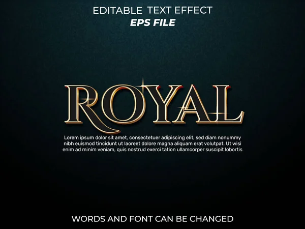 Kraliyet metin efekti, yazı tipi düzenlenebilir, tipografi, 3D metin. vektör şablonu