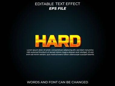 sert metin efekti, yazı tipi düzenlenebilir, tipografi, 3D metin. vektör şablonu