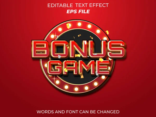 bonus oyun metni efekti, yazı tipi düzenleme, tipografi, 3D metin. vektör şablonu