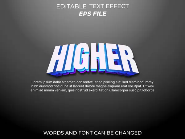 yüksek metin efekti, güçlü 3d mavi yazı tipi efekti, modern, vektör şablonu