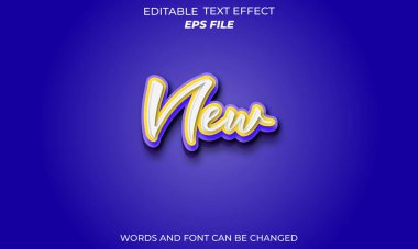 yeni metin efekti 3d metin efekti, metin biçimi, düzenlendi. vektör şablonu