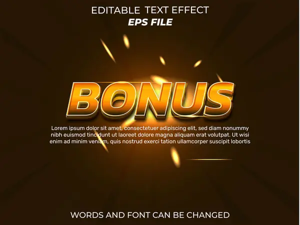 bonus 3D metin efekti, metin stili, düzenlenebilir. vektör şablonu