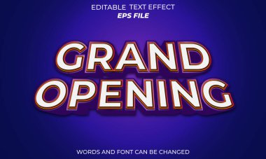 Büyük açılış efekti 3d düzenlenebilir metin. vektör şablonu