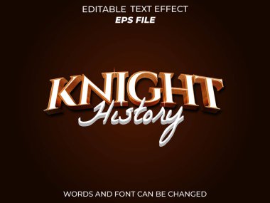 Şövalye metin efekti 3 boyutlu yazı tipi logo ve ticari marka kullanımı. vektör şablonu