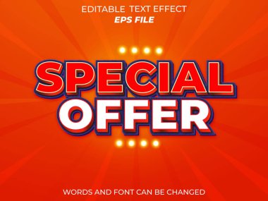 özel teklif efekti 3d düzenlenebilir metin. vektör şablonu