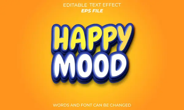 Mutlu ruh hali metin efekti 3d düzenlenebilir metin. vektör şablonu