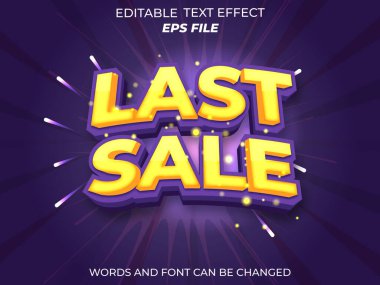 son satılan metin efekti 3d düzenlenebilir metin. vektör şablonu