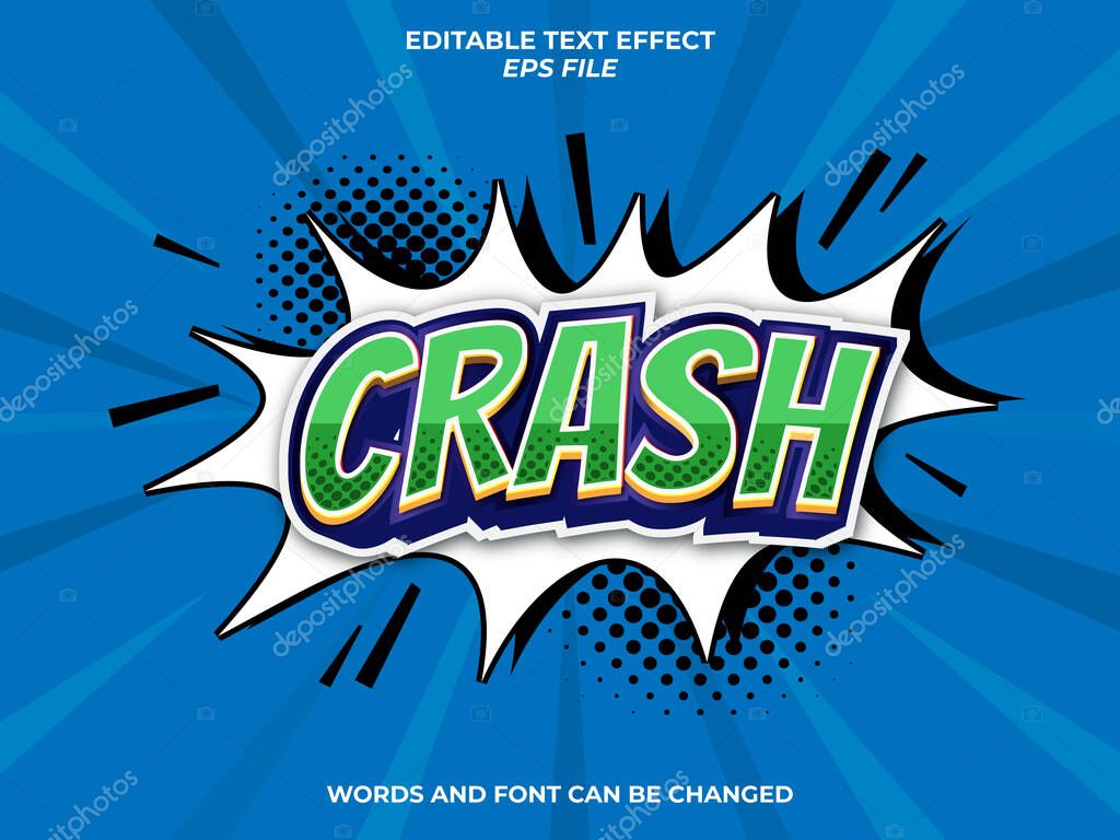 Boom comic style text effect, font editable, typography. vector template