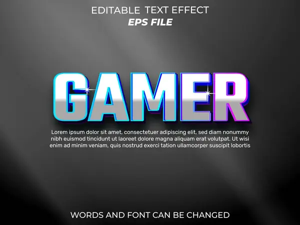 oyuncu metin efekti, yazı tipi düzenlenebilir, tipografi, 3D metin. vektör şablonu