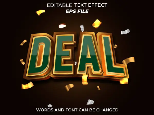 Anlaşma metni efekti, yazı tipi düzenleme, tipografi, 3D metin. vektör şablonu