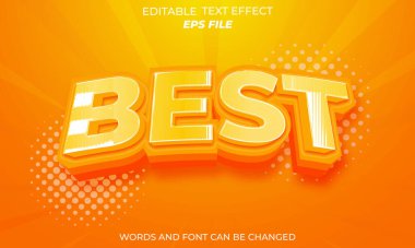 en iyi metin efekti, yazı tipi düzenlenebilir, tipografi, 3D metin. vektör şablonu