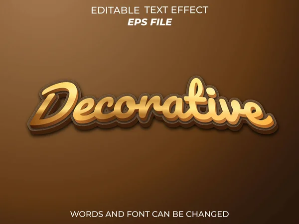 Dekorasyon metni efekti, yazı tipi düzenleme, tipografi, 3D metin. vektör şablonu