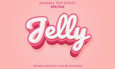 Jöle metin efekti, yazı tipi düzenlenebilir, tipografi, 3D metin. vektör şablonu