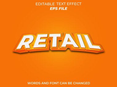 perakende metin efekti, yazı tipi düzenlenebilir, tipografi, 3D metin. vektör şablonu