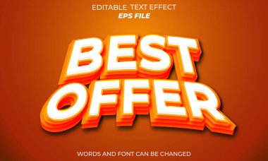 En iyi metin efekti, yazı tipi düzenlenebilir, tipografi, 3D metin. vektör şablonu