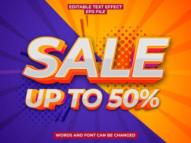 satılık metin efekti, yazı tipi düzenlenebilir, tipografi, 3D metin. vektör şablonu