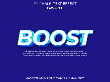 Metin efektini yükselt, yazı tipi düzenleme, tipografi, 3D metin. vektör şablonu