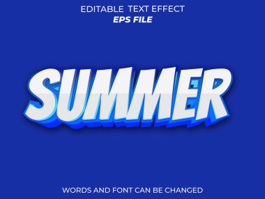 Yaz metni efekti, yazı tipi düzenleme, tipografi, 3D metin. vektör şablonu