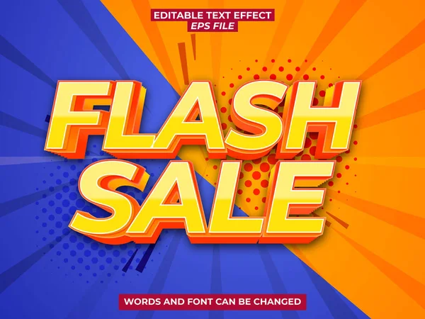 flash satış efekti, yazı tipi düzenlenebilir, tipografi, 3D metin. vektör şablonu