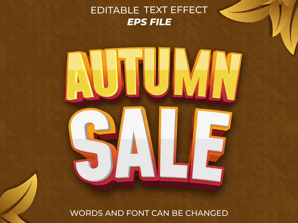 Sonbahar satışı metin efekti, yazı tipi düzenlenebilir, tipografi, 3D metin. vektör şablonu