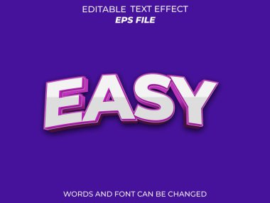 kolay metin efekti, yazı tipi düzenlenebilir, tipografi, 3D metin. vektör şablonu
