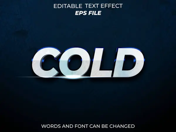 Soğuk metin efekti, yazı tipi düzenleme, tipografi, 3D metin. vektör şablonu